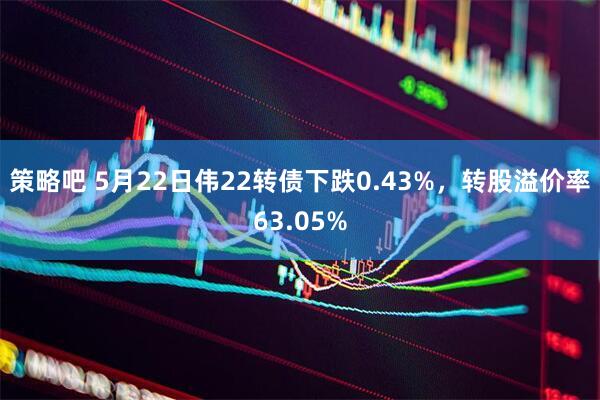 策略吧 5月22日伟22转债下跌0.43%，转股溢价率63.05%